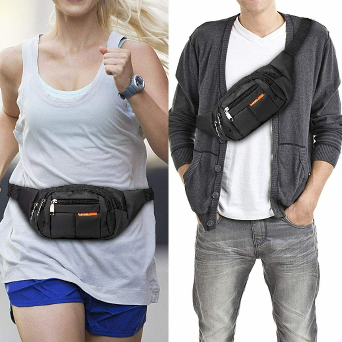 Waist Bag Fanny Pack - Unisex Hip Belt Bum Pouch Sport Travel