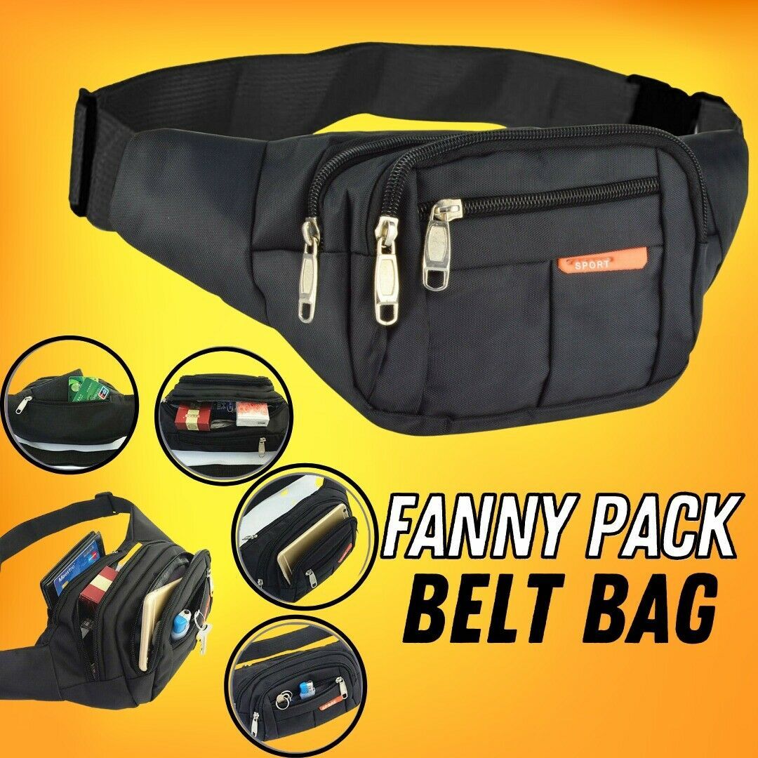 Waist Bag Fanny Pack - Unisex Hip Belt Bum Pouch Sport Travel