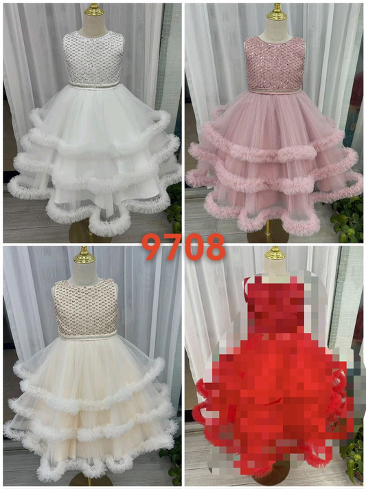 Elegant Princess Layered Tulle Party Dress for Girls – Style 9708